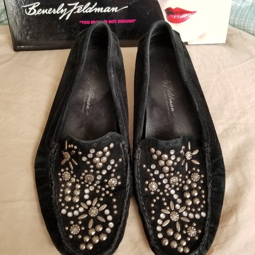 Beverly Feldman driving moccasins